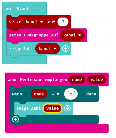 Calliope mini-Empfang